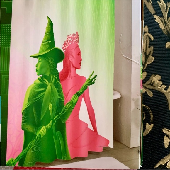 Wicked Other - Wicked Glinda & Elfaba Pink & Green Shower Curtain
